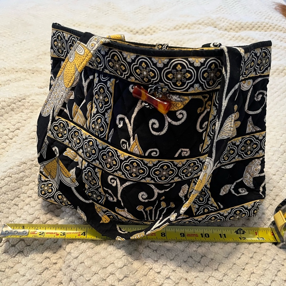 Quilted Navy and Yellow Floral Tote Bag - Vera Bradley